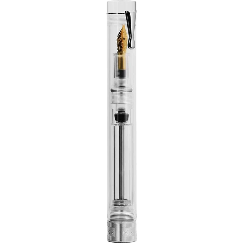 Moonman V1 Vacuum Filling Fountain Pen Extra Fine Nib, Transparent Acrylic Demonstration Writing Gift Pen with Box (Silver Clip) - Image 3