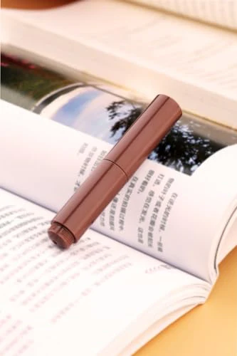 Moonman Wancai Mini Fountain Pen, Extra Fine Nib Maillard Brown Acrylic Travel Pocket Pen, short Size Eyedropper Ink Bottle Filling