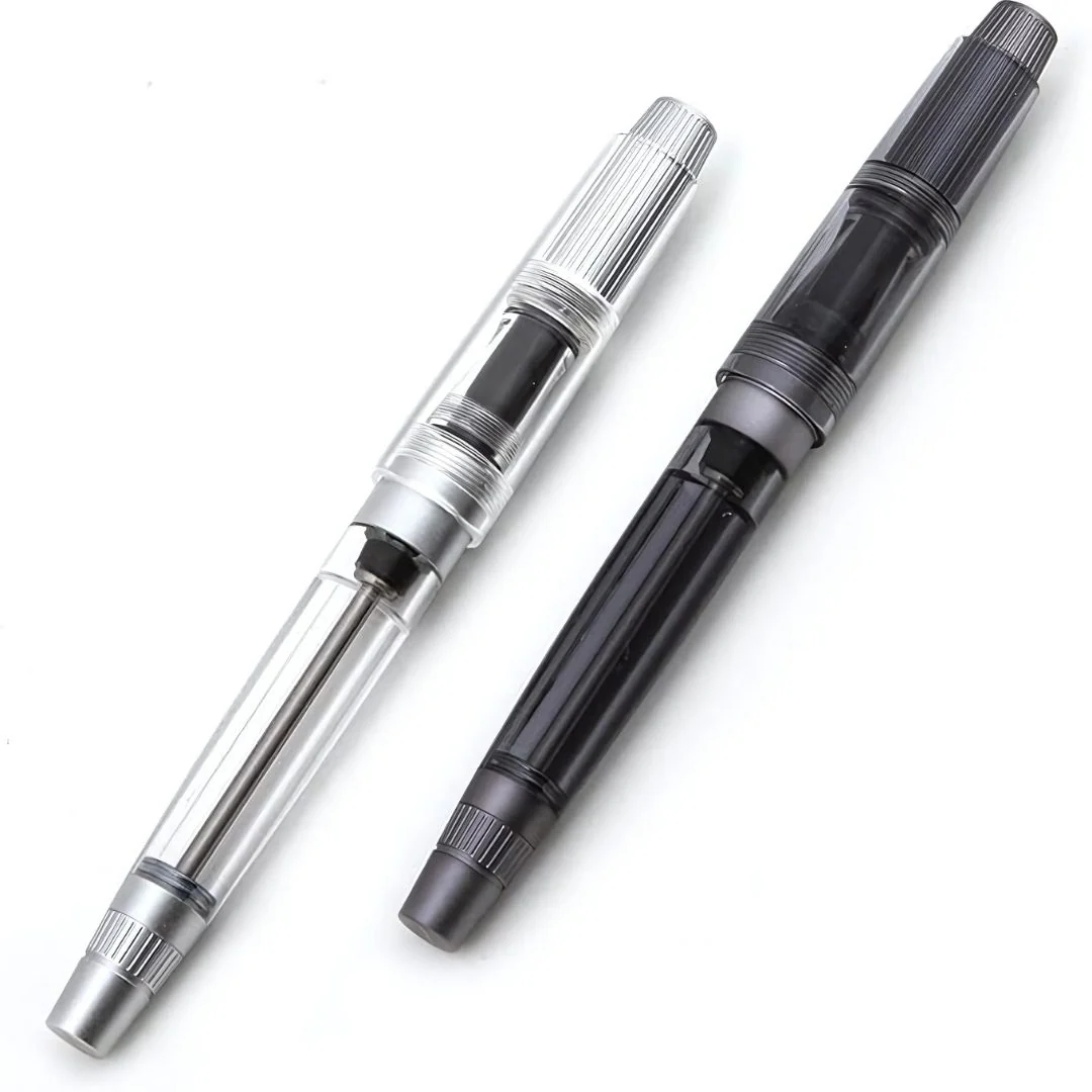 Natami Super Warship Fountain Pen – Fine Nib, Transparent Clear Body, Vacuum Filling System (White Storms Design) - Image 12
