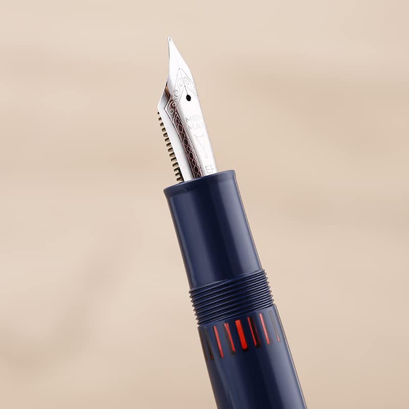 Moonman P136 Piston Fountain Pen – Dark Blue Resin Body with Silver Clip, Extra Fine, Fine, Medium, Broad Nib Options, Comes with Gift Box - Image 4
