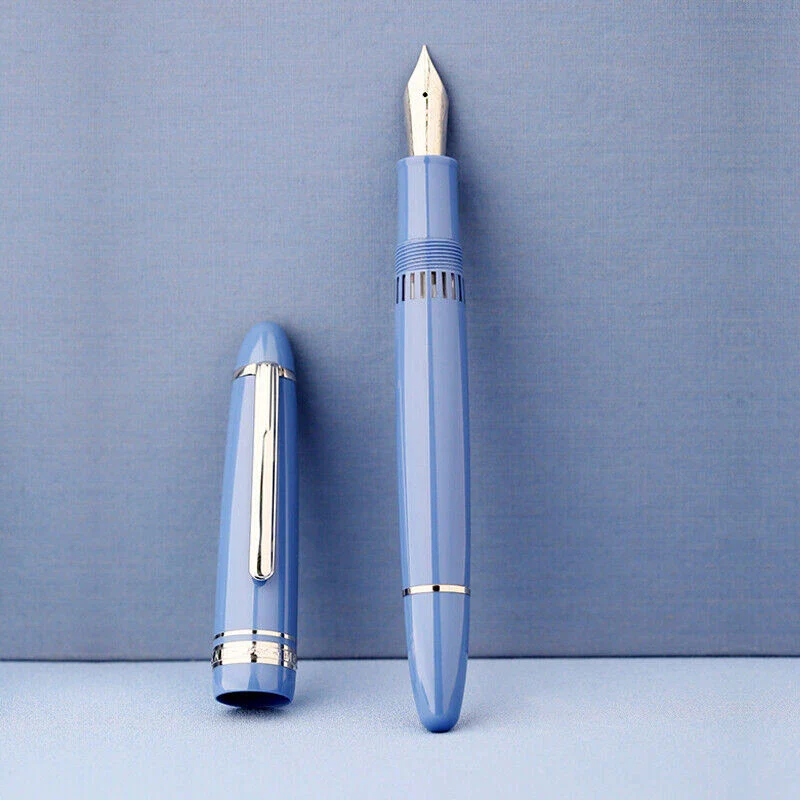 Moonman P136 Piston Fountain Pen – Glacier Blue Resin Body with Silver Clip, Extra Fine, Fine, Medium, Broad Nib Options, Comes with Gift Box - Image 3