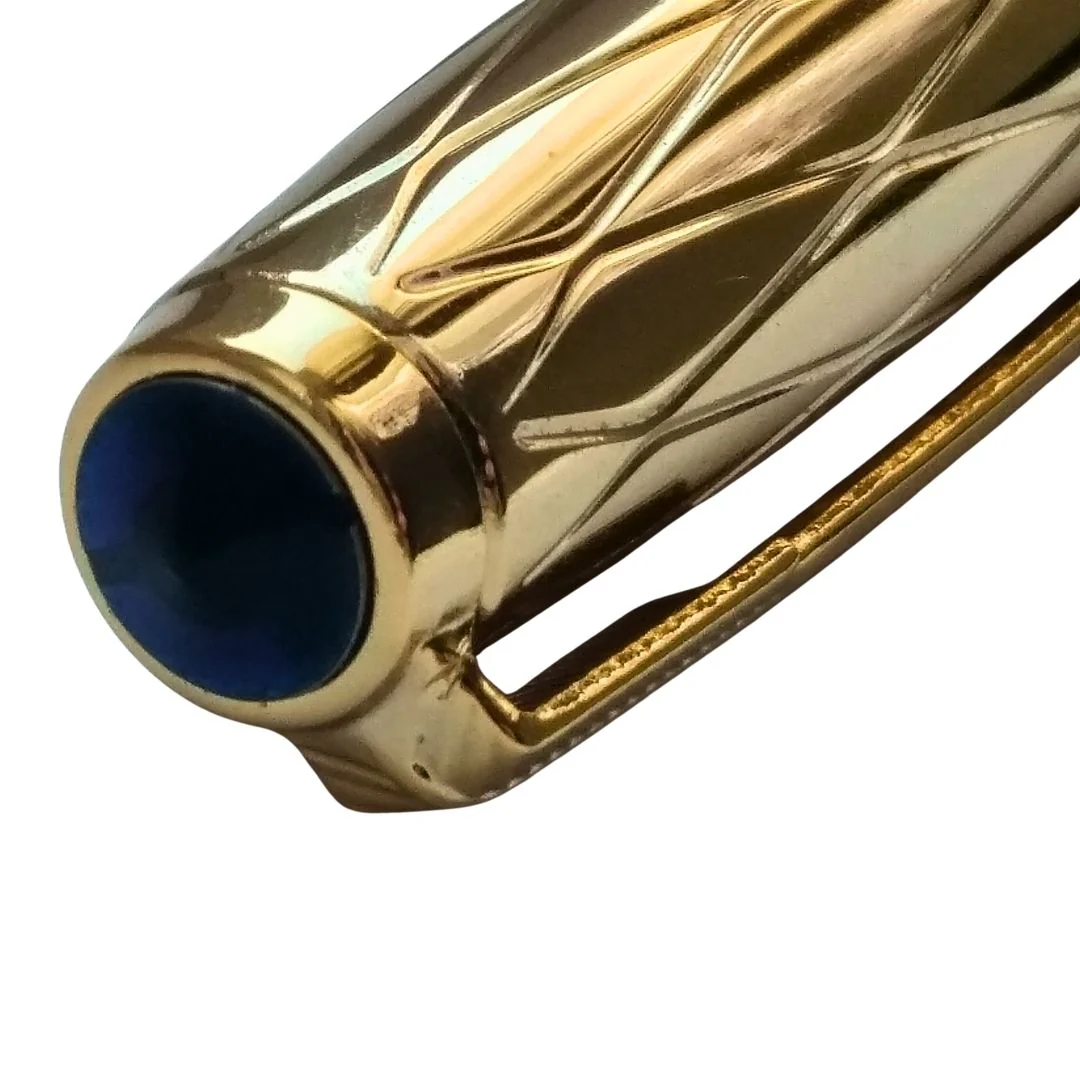 Wing Sung 601A Blue-Green Vacumatic Fountain Pen with Golden Cap – 0.5mm Fine Nib, Ink Window Pen, Resin Body, Push-Cap with Converter & Box (No Ink) - Image 6