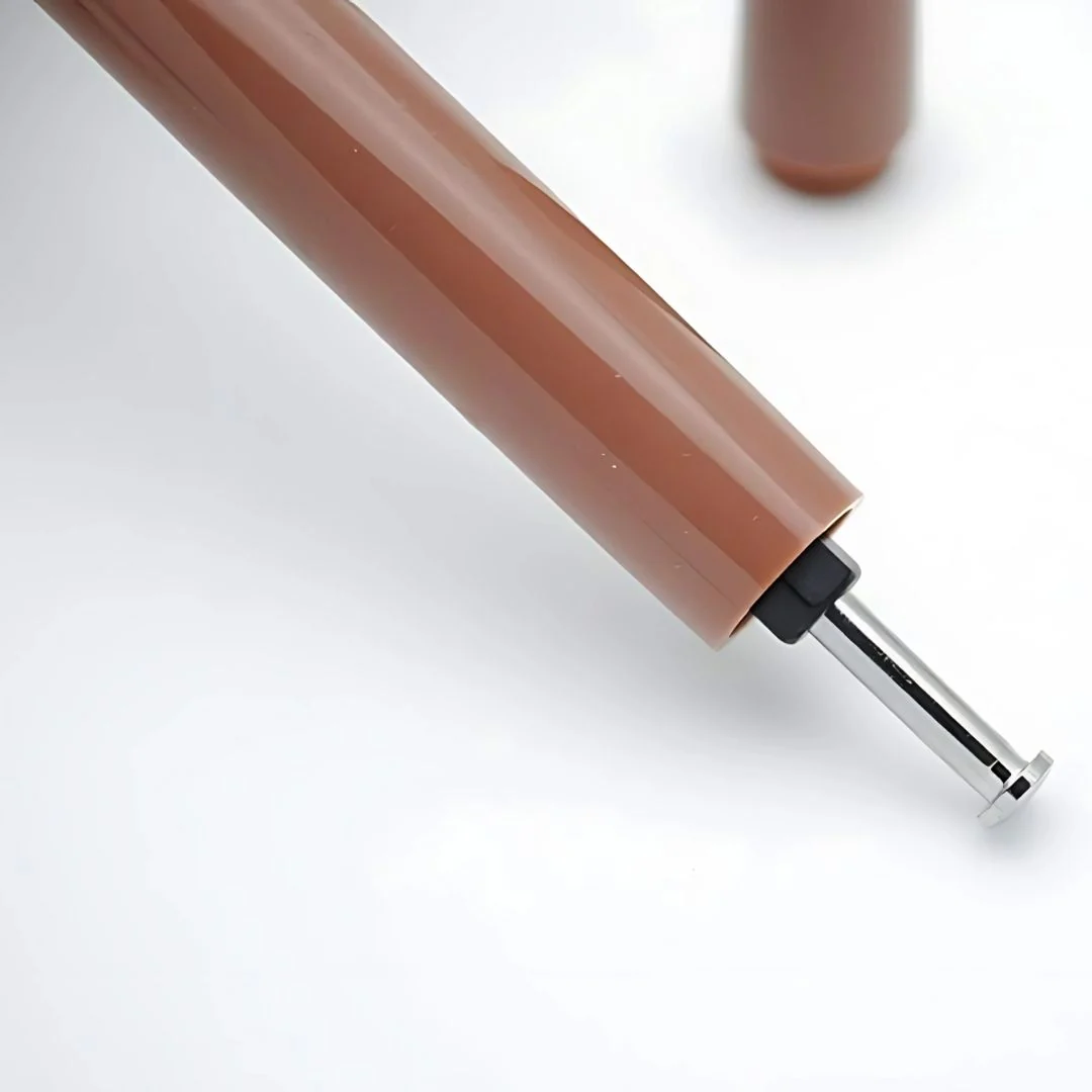 Wing Sung 601A Brown Steel Cap Vacumatic Fountain Pen with Ink Window – 0.5mm Fine Nib, Resin Body, Push-Cap with Converter & Box (No Ink) - Image 4