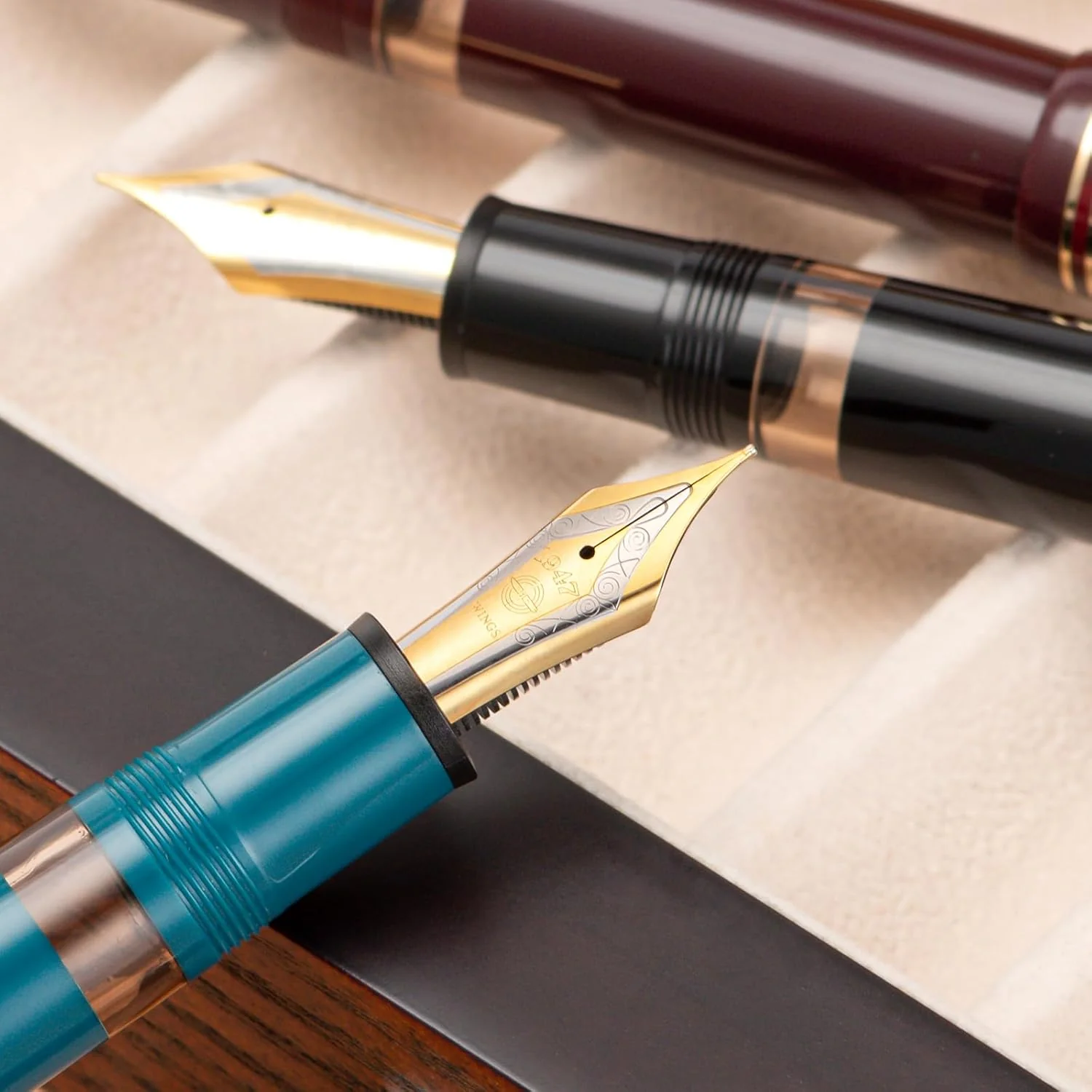 Wing Sung 630 Round Top Fountain Pen with Gold Clip, Fine Nib & Full Window - Elegant Vintage-Style Writer - Image 10