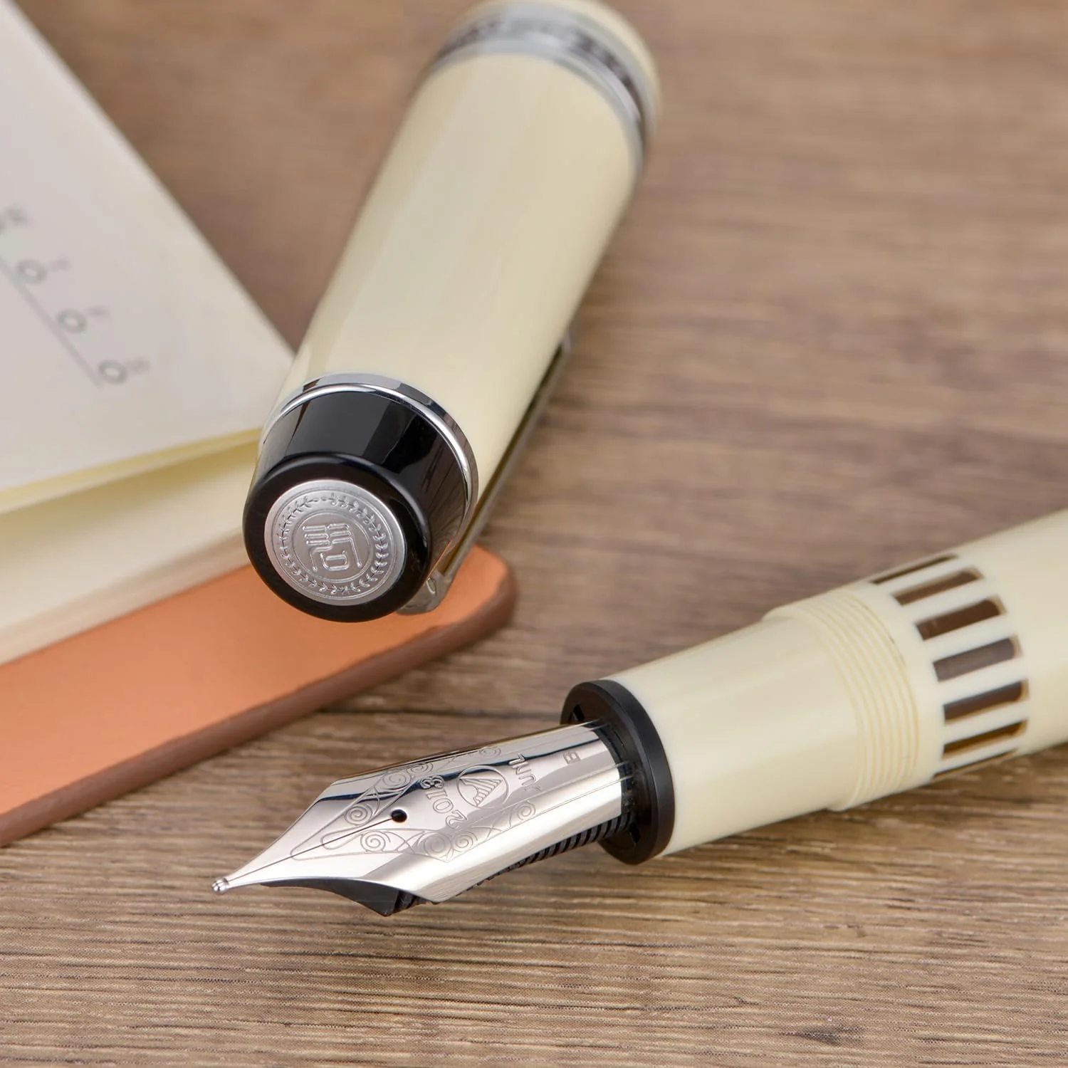 Wing Sung Junlai 930 Piston Fountain Pen – Limited Edition Ivory White (Silver Trim) (Fine, Medium, Broad Nib) - Image 3